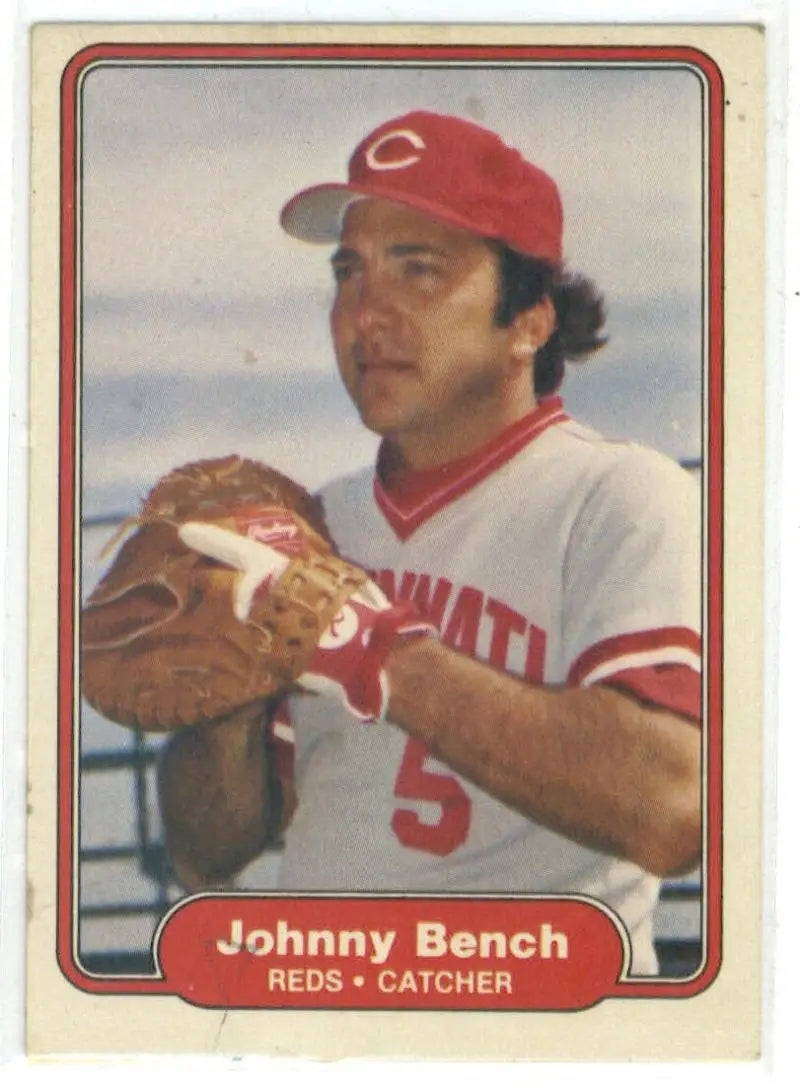 1982 Fleer #57 Johnny Bench EX Excellent Cincinnati Reds Baseball Card - Baseball Card Single