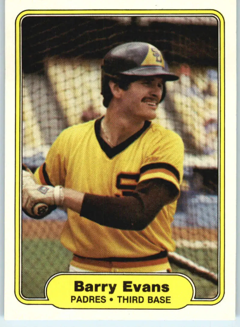 1982 Fleer #571 Barry Evans EX Excellent San Diego Padres Baseball Card - Baseball Card Single
