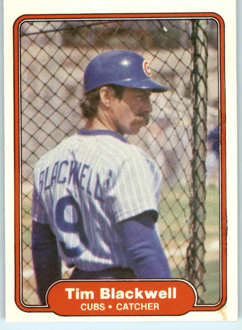 1982 Fleer #587 Tim Blackwell EX Excellent Chicago Cubs Baseball Card - Baseball Card Single