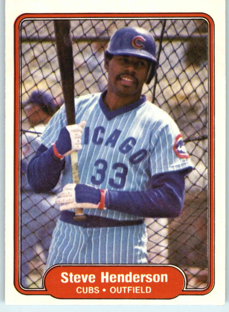 1982 Fleer #597 Steve Henderson EX Excellent Chicago Cubs Baseball Card - Baseball Card Single