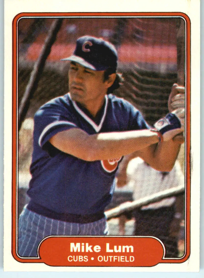 1982 Fleer #599 Mike Lum EX Excellent Chicago Cubs Baseball Card - Baseball Card Single