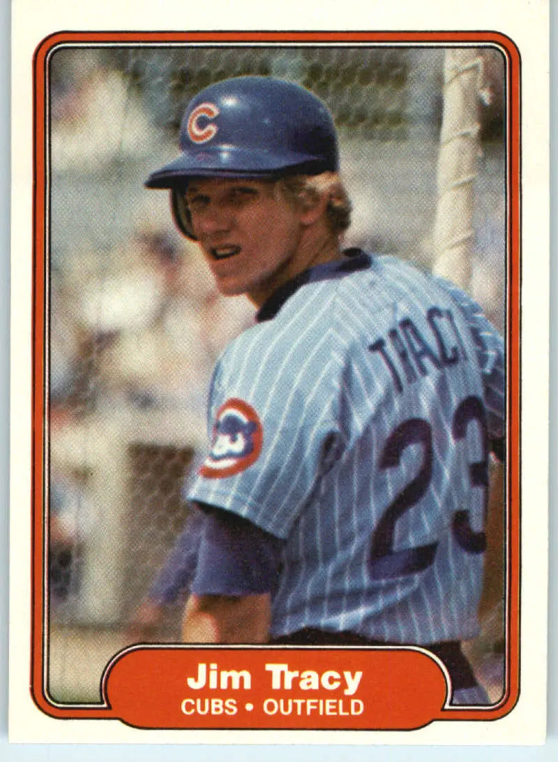 1982 Fleer #605 Jim Tracy EX Excellent Chicago Cubs Baseball Card - Baseball Card Single