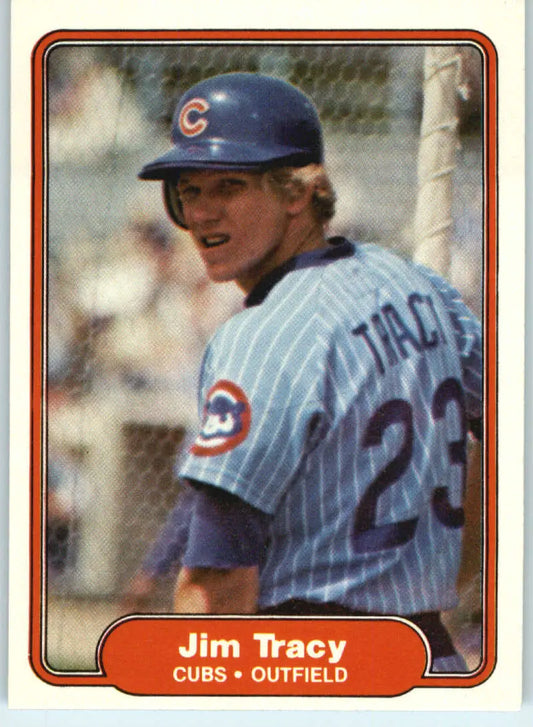1982 Fleer #605 Jim Tracy EX Excellent Chicago Cubs Baseball Card - Baseball Card Single