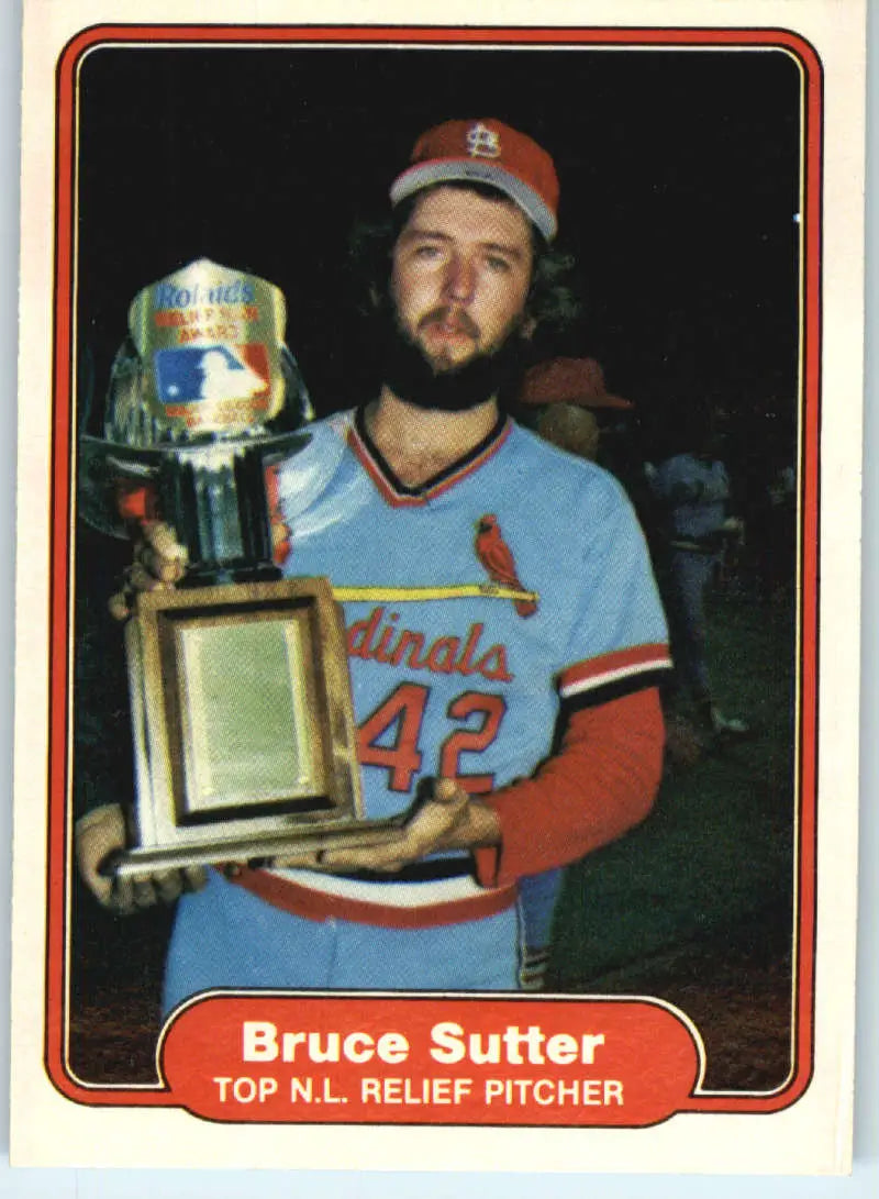 1982 Fleer #631 Bruce Sutter EX Excellent St. Louis Cardinals Baseball Card - Baseball Card Single