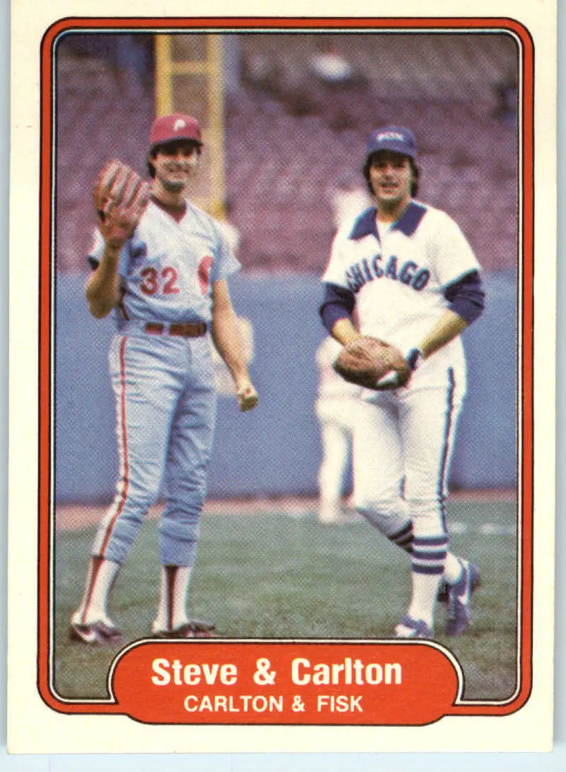 1982 Fleer #632 Steve Carlton/Carlton Fisk EX Excellent Philadelphia Phillies/Chicago White Sox Baseball Card