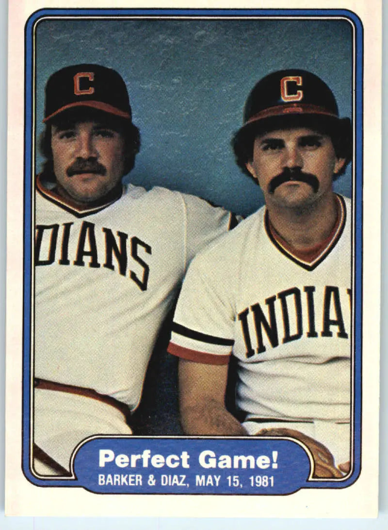 1982 Fleer #639 Len Barker/Bo Diaz EX Excellent Cleveland Indians Baseball Card - Baseball Card Single