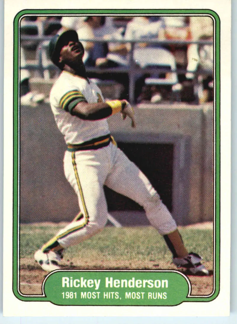 1982 Fleer #643 Rickey Henderson EX Excellent Oakland Athletics Baseball Card - Baseball Card Single