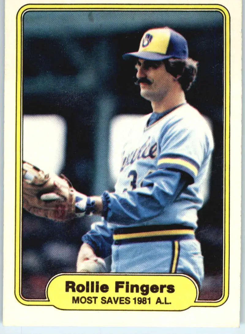 1982 Fleer #644 Rollie Fingers EX Excellent Milwaukee Brewers Baseball Card - Baseball Card Single