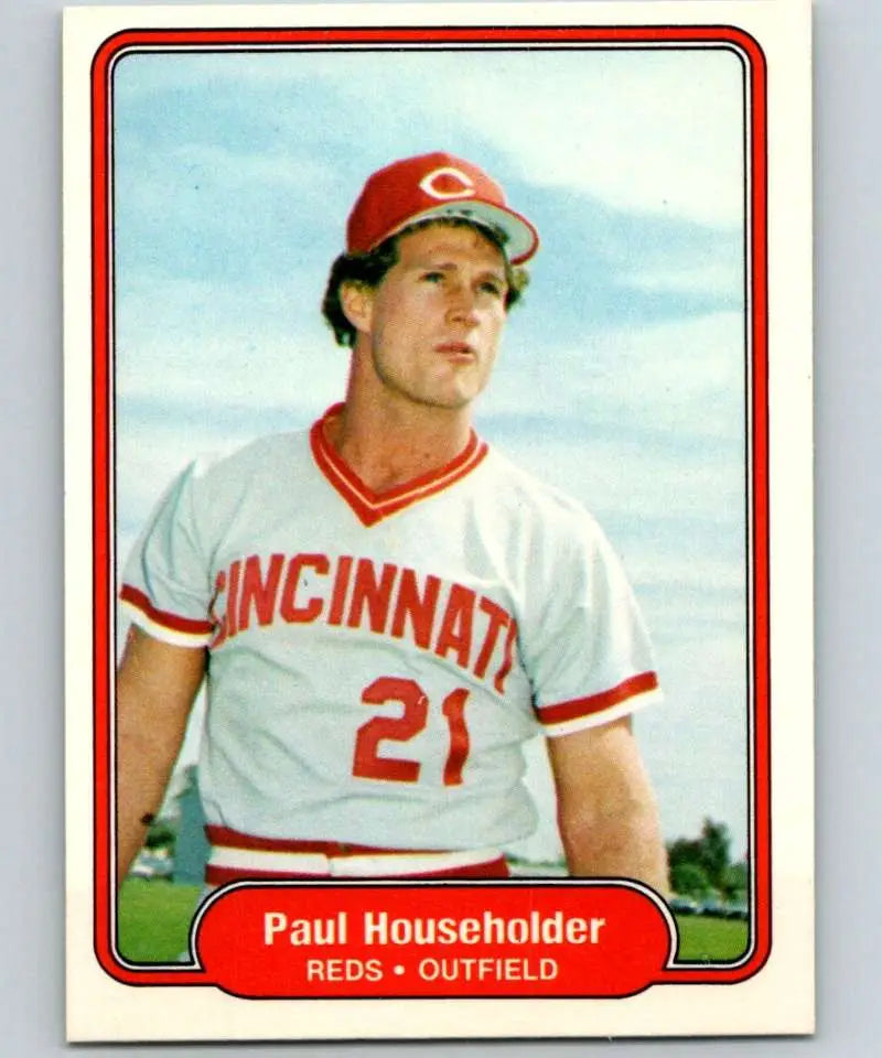 1982 Fleer #68 Paul Householder EX Excellent Cincinnati Reds Baseball Card - Baseball Card Single
