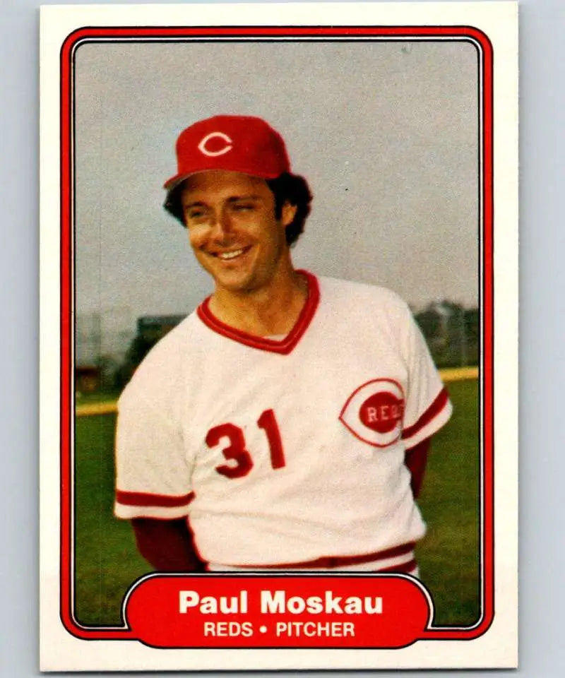 1982 Fleer #76 Paul Moskau EX Excellent Cincinnati Reds Baseball Card - Baseball Card Single
