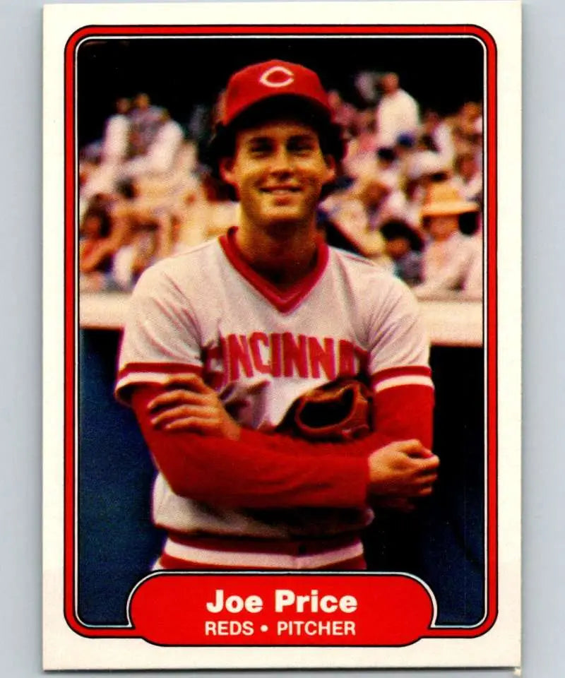 1982 Fleer #81 Joe Price EX Excellent Cincinnati Reds Baseball Card - Baseball Card Single