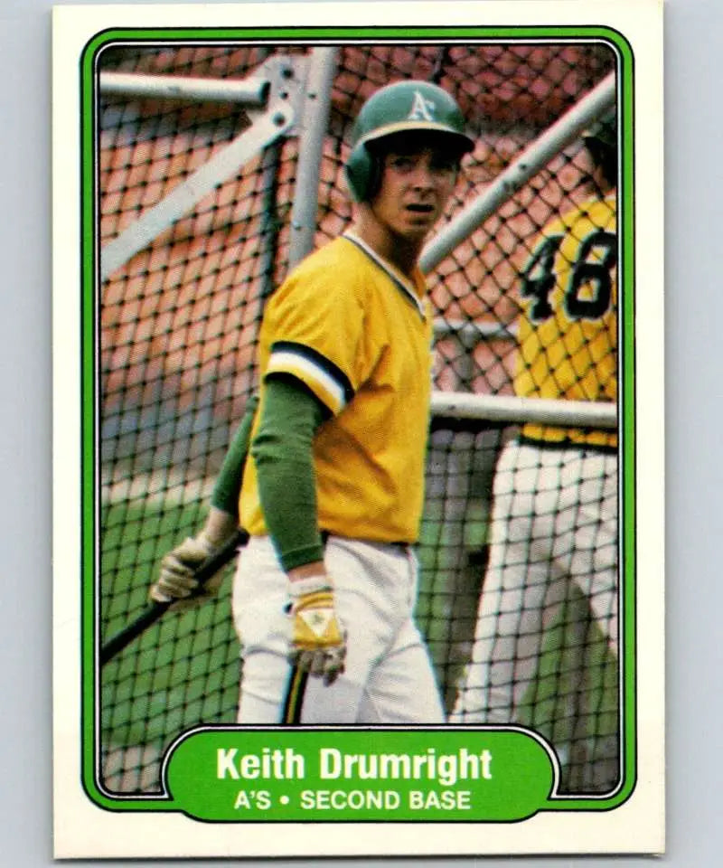 1982 Fleer #89 Keith Drumright EX Excellent RC Rookie Oakland Athletics Baseball Card - Baseball Card Single