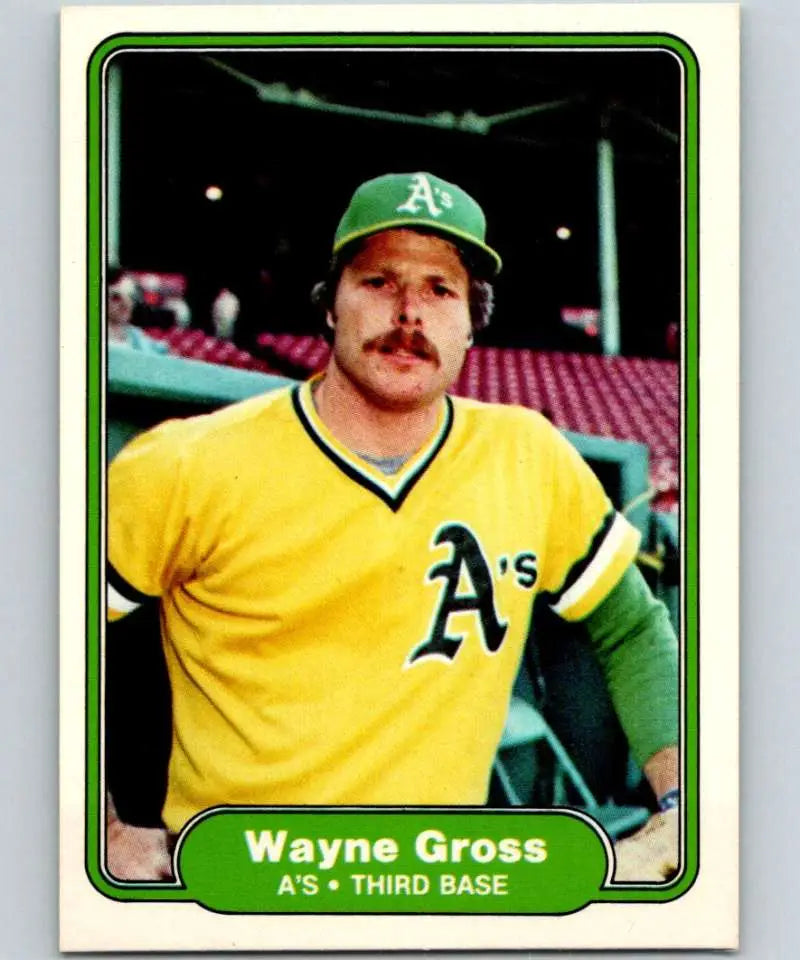 1982 Fleer #90 Wayne Gross EX Excellent Oakland Athletics Baseball Card - Baseball Card Single