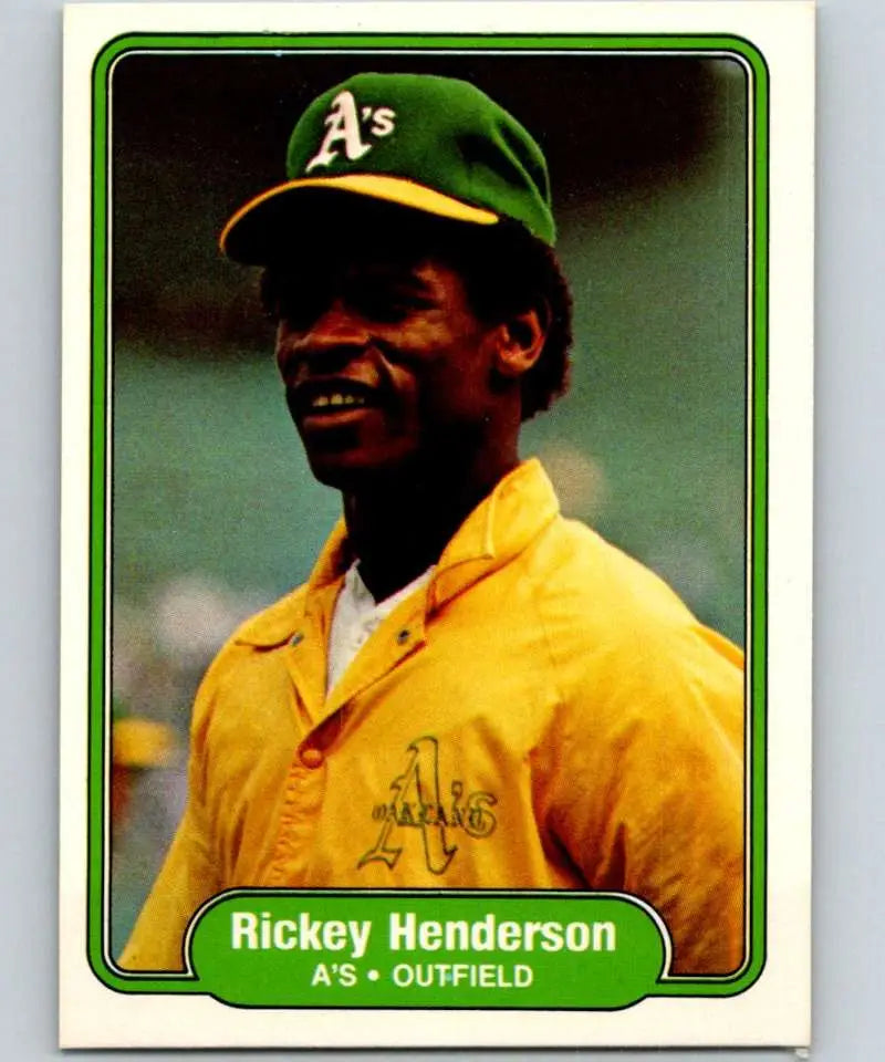 1982 Fleer #92 Rickey Henderson EX Excellent Oakland Athletics Baseball Card - Baseball Card Single