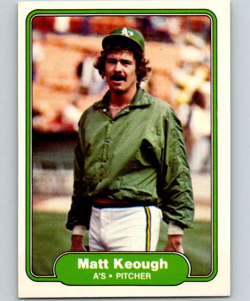 1982 Fleer #95 Matt Keough EX Excellent Oakland Athletics Baseball Card - Baseball Card Single