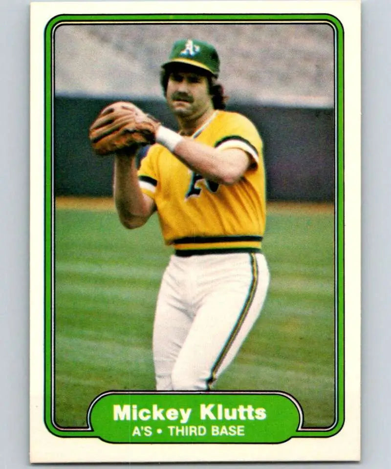 1982 Fleer #97 Mickey Klutts EX Excellent Oakland Athletics Baseball Card - Baseball Card Single