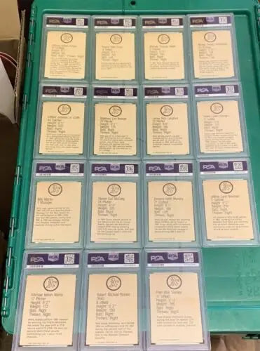 Graded baseball cards from the 1982 Granny Goose Signature Set featuring Rickey Henderson PSA DNA