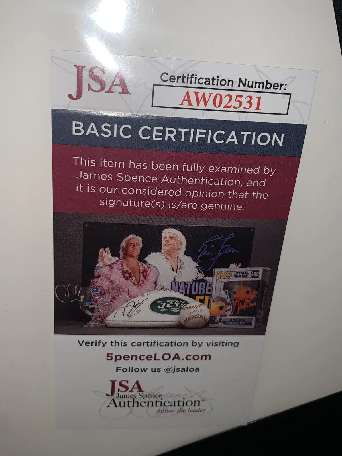 JSA authentication certificate for Lou Fonseca Chicago Cubs letterhead baseball item