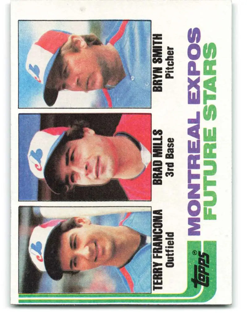 1982 Topps #118 Terry Francona/Brad Mills/Bryn Smith EX Excellent RC Rookie Montreal Expos Baseball Card - Baseball