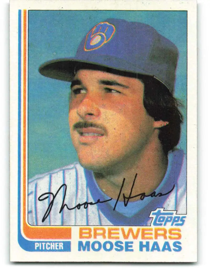 1982 Topps #12 Moose Haas EX Excellent Milwaukee Brewers Baseball Card - Baseball Card Single