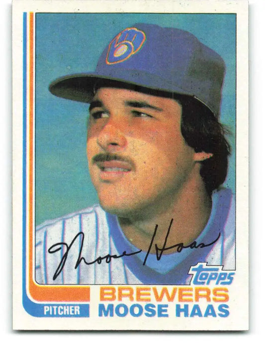 1982 Topps #12 Moose Haas EX Excellent Milwaukee Brewers Baseball Card - Baseball Card Single