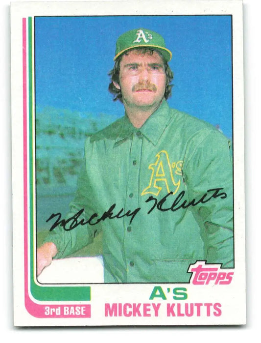 1982 Topps #148 Mickey Klutts EX Excellent Oakland Athletics Baseball Card - Baseball Card Single