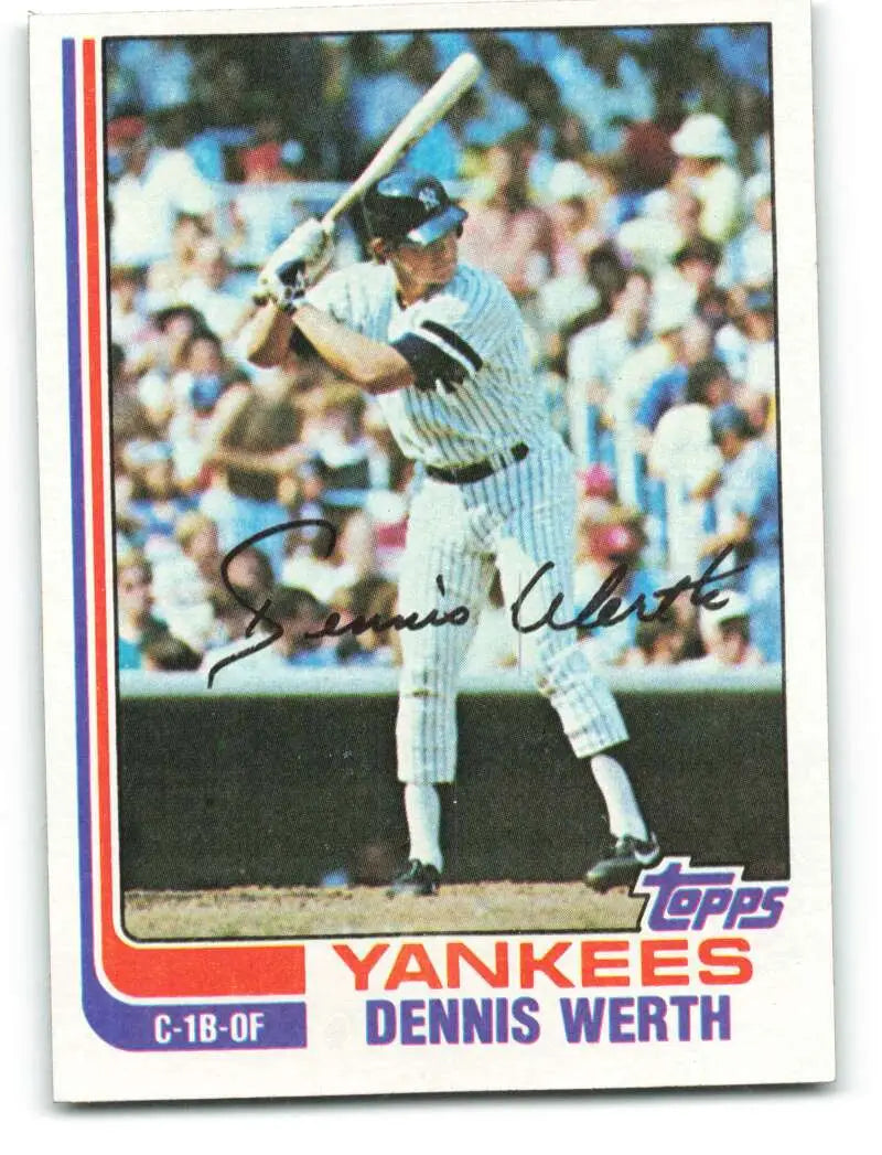 1982 Topps #154 Dennis Werth EX Excellent New York Yankees Baseball Card - Baseball Card Single