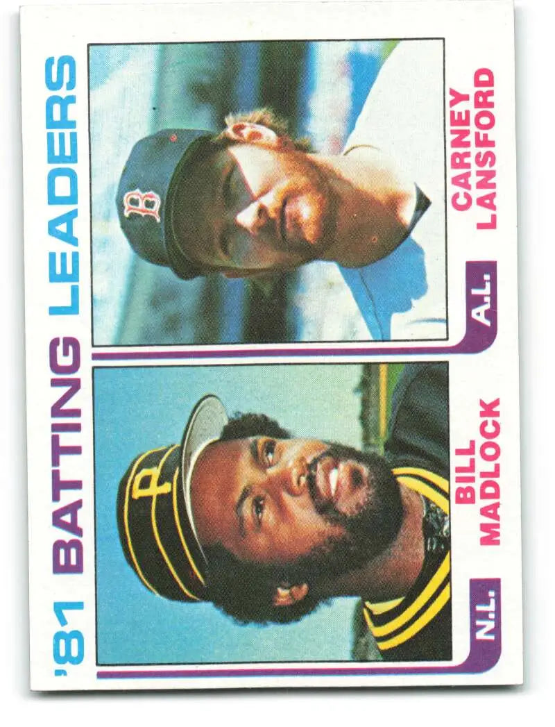 1982 Topps #161 Bill Madlock/Carney Lansford EX Excellent Pittsburgh Pirates/Boston Red Sox Baseball Card - Baseball