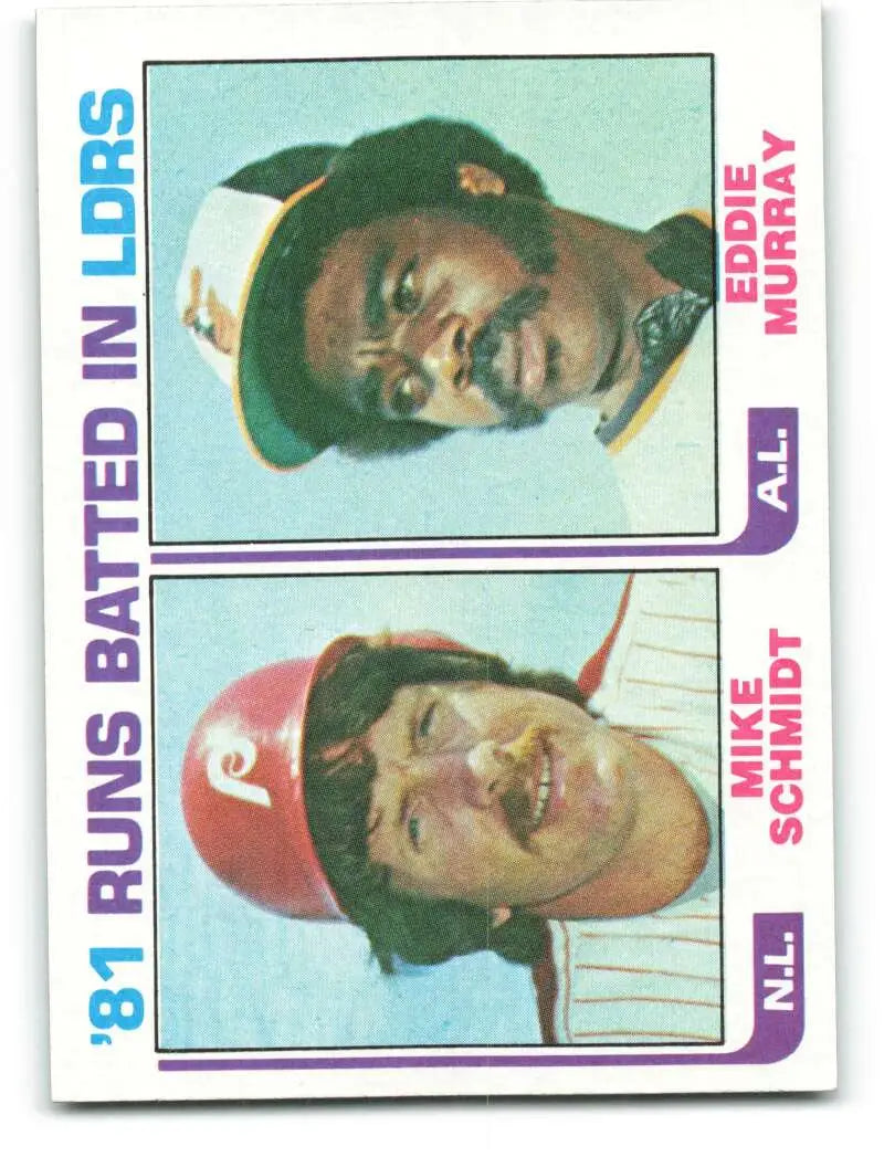 1982 Topps #163 Mike Schmidt/Eddie Murray EX Excellent Philadelphia Phillies/Baltimore Orioles Baseball Card - Baseball