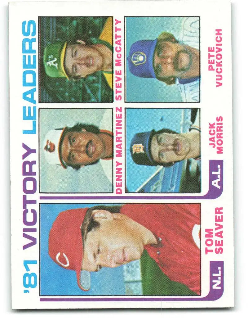 1982 Topps #165 Tom Seaver/Dennis Martinez/Steve McCatty/Jack Morris/Pete Vuckovich EX Excellent Cincinnati