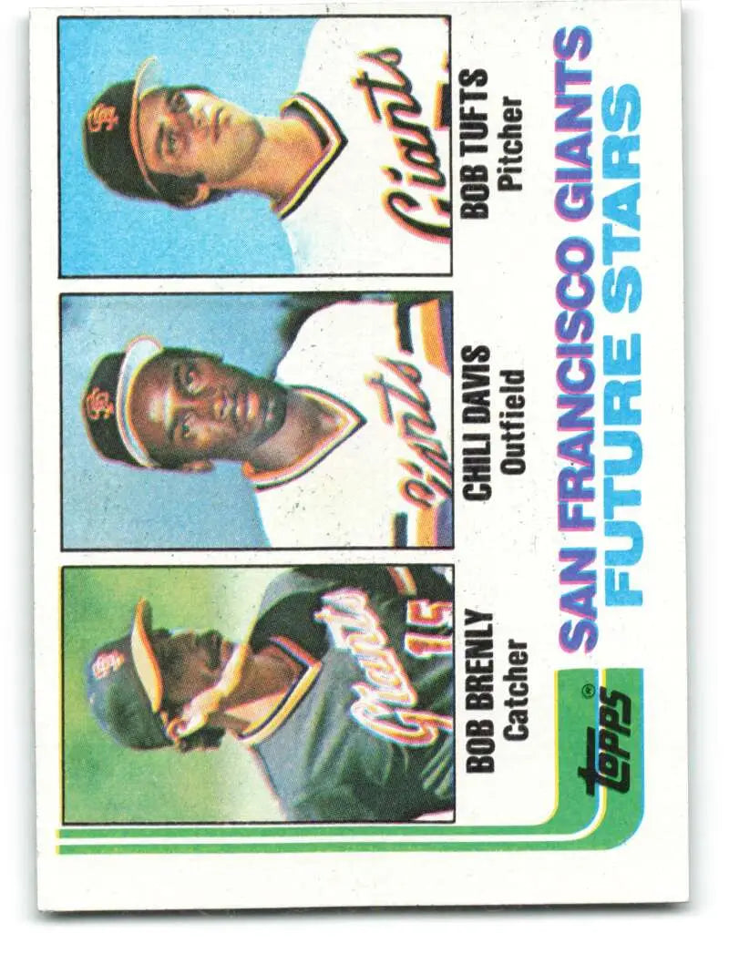 1982 Topps #171 Bob Brenly/Chili Davis/Bob Tufts EX Excellent RC Rookie San Francisco Giants Baseball Card - Baseball
