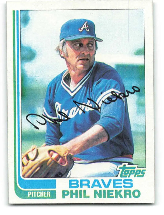 1982 Topps #185 Phil Niekro EX Excellent Atlanta Braves Baseball Card - Baseball Card Single