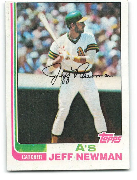 1982 Topps #187 Jeff Newman EX Excellent Oakland Athletics Baseball Card - Baseball Card Single