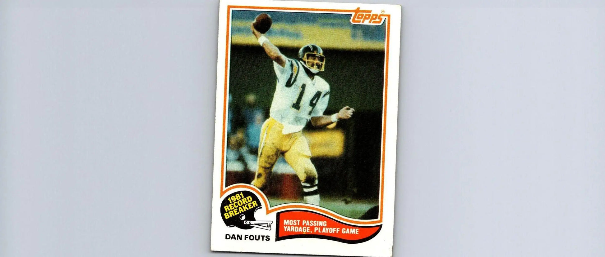 Dan Fouts football card from 1982 Topps #2, a must-have for trading cards collectors