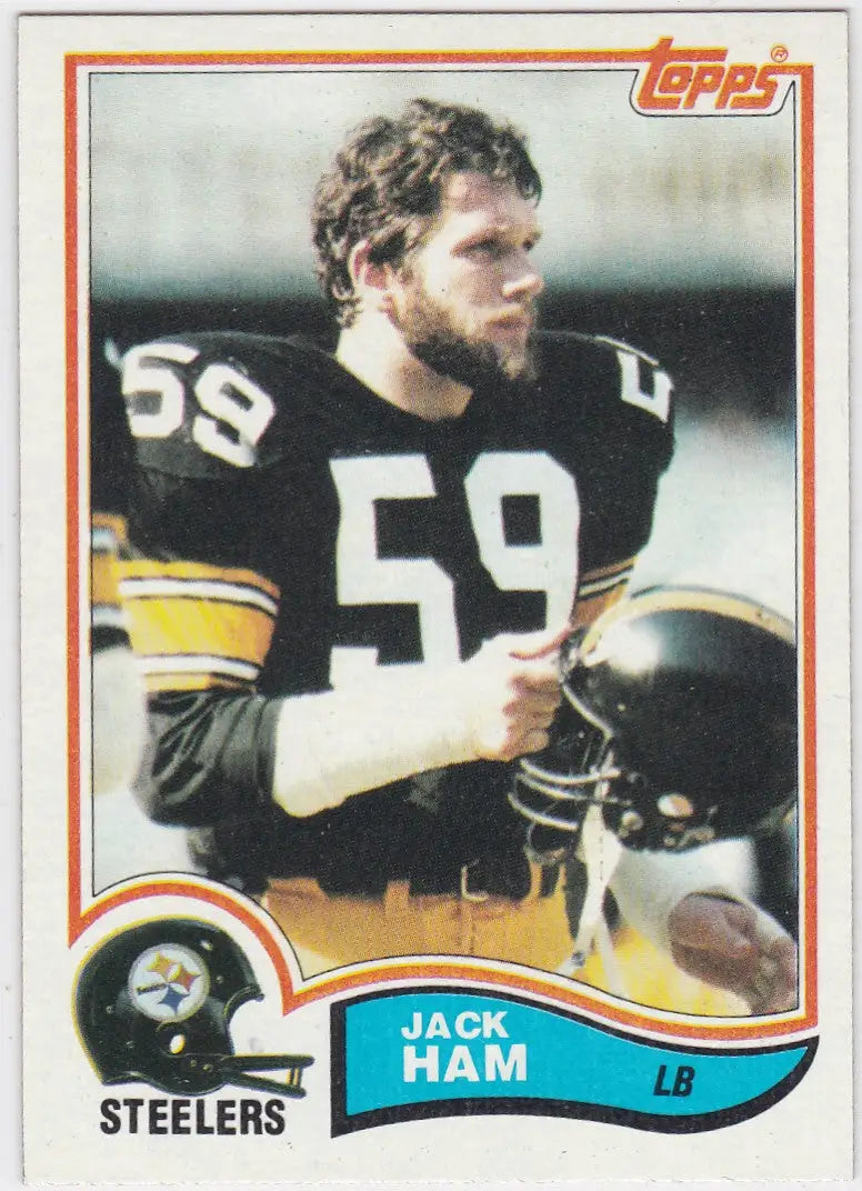 Jack Ham Pittsburgh Steelers football card from 1982 Topps #210 featuring Jack Ham