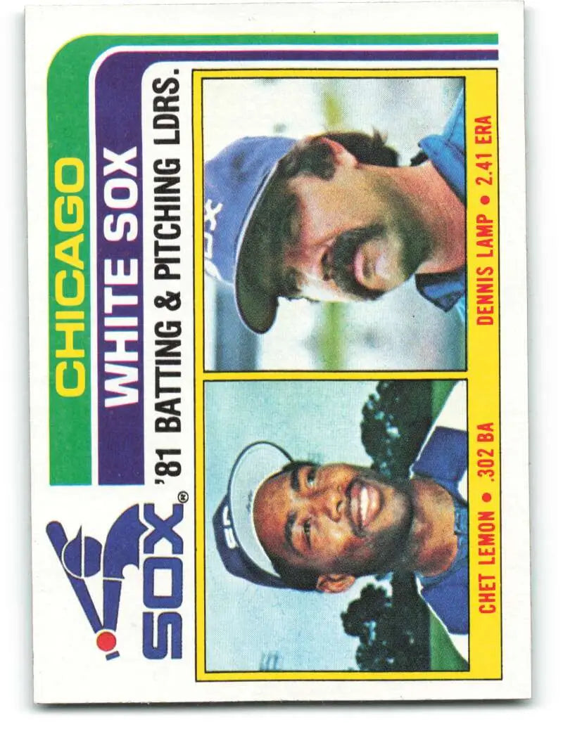 1982 Topps #216 Chet Lemon/Dennis Lamp EX Excellent Chicago White Sox Baseball Card - Baseball Card Single