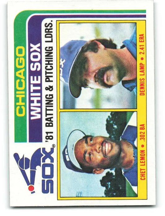1982 Topps #216 Chet Lemon/Dennis Lamp EX Excellent Chicago White Sox Baseball Card - Baseball Card Single