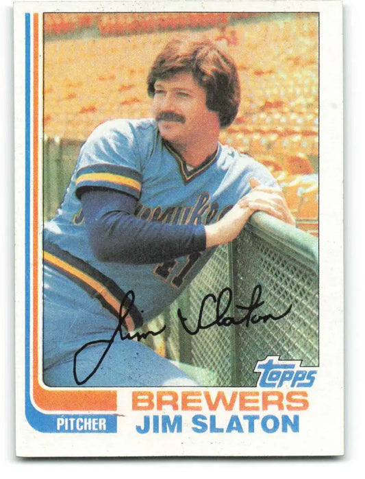 1982 Topps #221 Jim Slaton EX Excellent Milwaukee Brewers Baseball Card - Baseball Card Single
