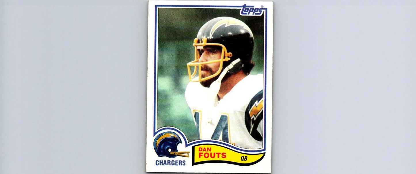 Dan Fouts 1982 Topps #230 trading card featuring the legendary football quarterback