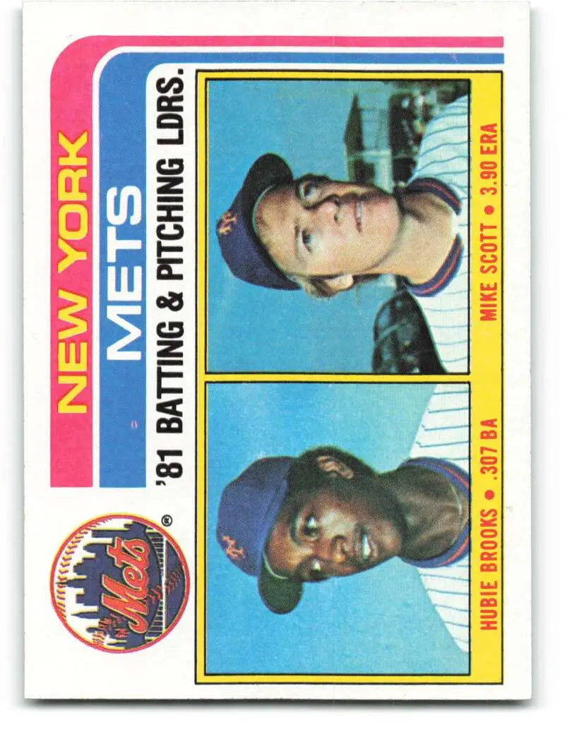 1982 Topps #246 Hubie Brooks/Mike Scott EX Excellent New York Mets Baseball Card - Baseball Card Single