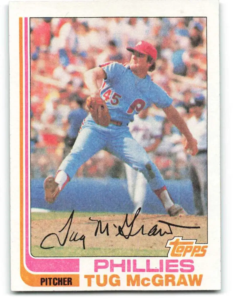 1982 Topps #250 Tug McGraw EX Excellent Philadelphia Phillies Baseball Card - Baseball Card Single