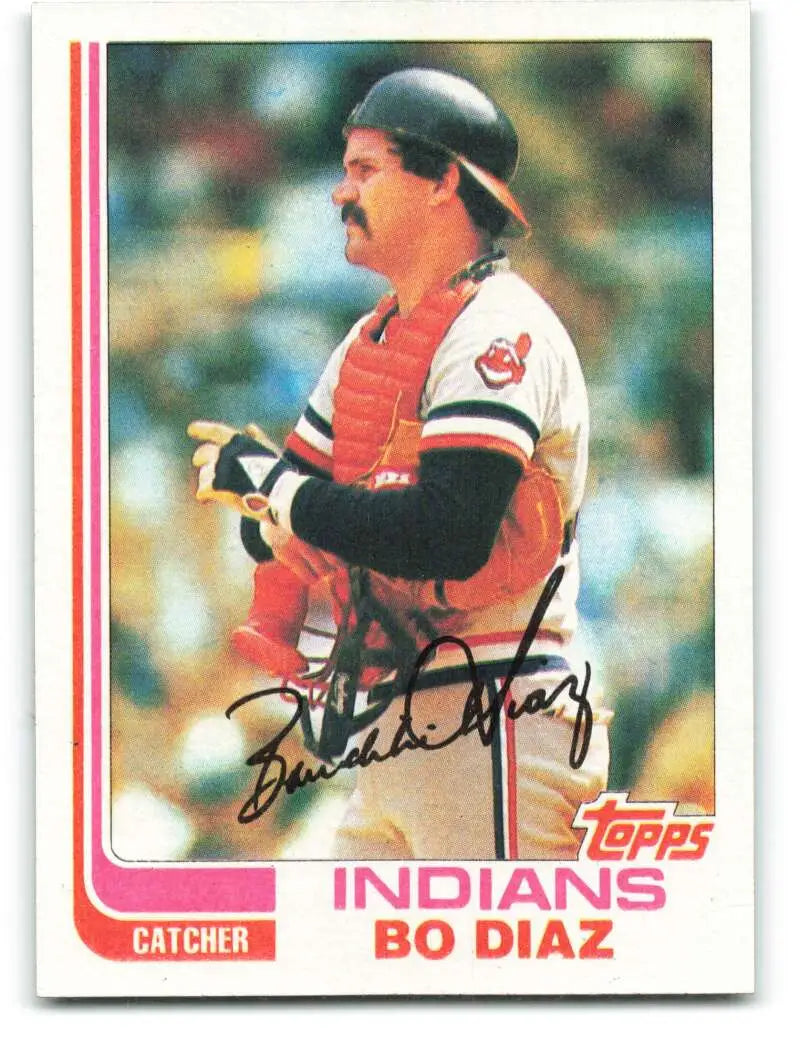 1982 Topps #258 Bo Diaz EX Excellent Cleveland Indians Baseball Card - Baseball Card Single