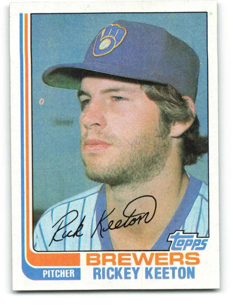 1982 Topps #268 Rickey Keeton EX Excellent RC Rookie Milwaukee Brewers Baseball Card - Baseball Card Single