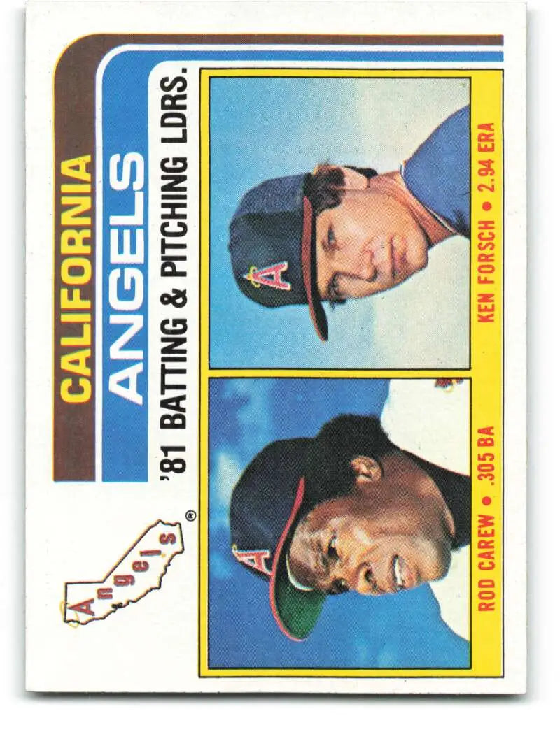 1982 Topps #276 Rod Carew/Ken Forsch EX Excellent California Angels Baseball Card - Baseball Card Single