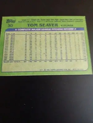 1982 Topps #30 Tom Seaver Cincinnati Reds. HOF. EX-NRMT - Baseball Card Single