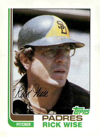 Vintage 1982 Topps Rick Wise baseball card featuring San Diego Padres player
