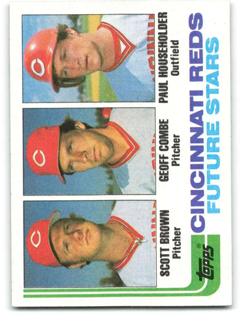 1982 Topps #351 Scott Brown/Geoff Combe/Paul Householder EX Excellent RC Rookie Cincinnati Reds Baseball Card