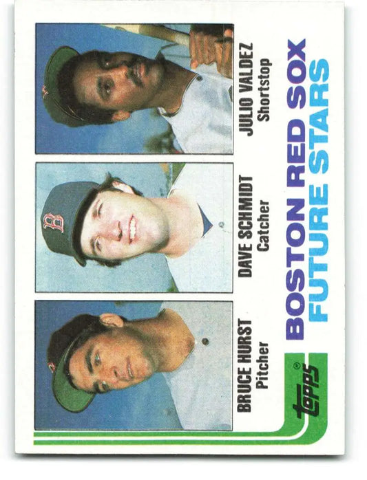 1982 Topps #381 Bruce Hurst/Dave Schmidt/Julio Valdez EX Excellent RC Rookie Boston Red Sox Baseball Card - Baseball
