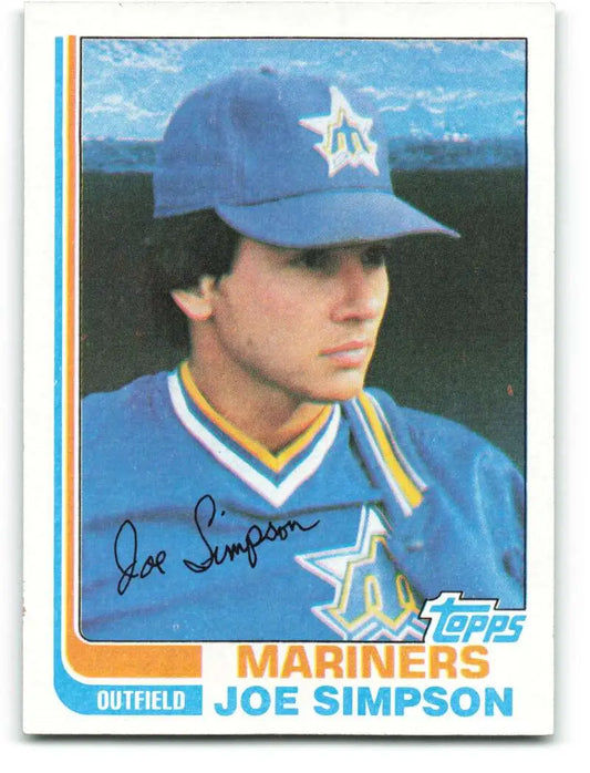 1982 Topps #382 Joe Simpson EX Excellent Seattle Mariners Baseball Card - Baseball Card Single
