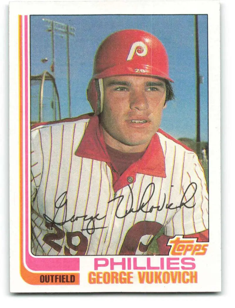 1982 Topps #389 George Vukovich EX Excellent Philadelphia Phillies Baseball Card - Baseball Card Single